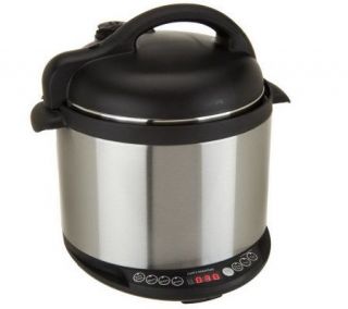 CooksEssentials 4 qt. Round Digital Stainless Steel Pressure Cooker —