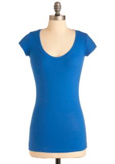 What’s the Scoop Neck Top in Blue  Mod Retro Vintage Short Sleeve Shirts