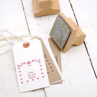 personalised christmas star rubber stamp by english stamp