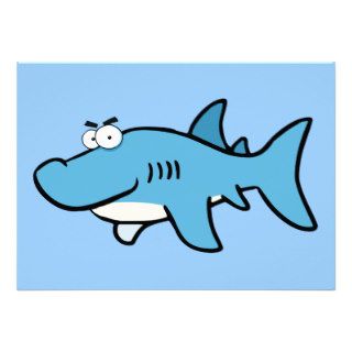 GREAT WHITE BLUE SHARK CARTOON SNEAKY FUNNY SURF S ANNOUNCEMENTS