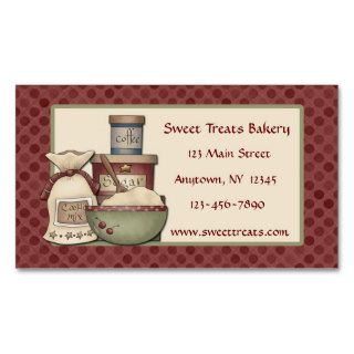Country Baking, Maroon Dots Business Card