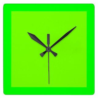 fluorescent green solid color wall clock