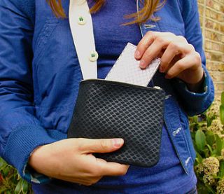 hand made fishnet print leather purse by jane de bono accessories & homeware