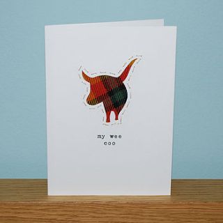 'my wee coo' scottish greetings card by hiya pal