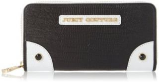 Juicy Couture Zip Continental Sierra Sorbet Leather Wallet,Black/White,One Size Shoes