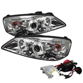 High Performance Xenon HID Pontiac G6 2/4DR CCFL LED ( Replaceable LEDs ) Projector Headlights with Premium Ballast   Black with 10000K Deep Blue HID Automotive