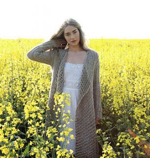 olivia coat knitting kit by purl alpaca designs