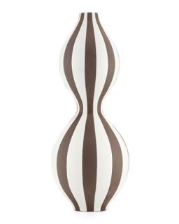 Striped Large Gourd Piece, Brown/White
