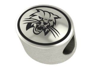 Ohio University Bobcats Bead Fits Most Pandora Style Bracelets Including Pandora, Chamilia, Biagi, Zable, Troll and More. High Quality Bead in Stock for Immediate Shipping Jewelry