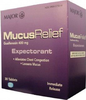 Mucus Relief Chest Expectorant Guaifenesin 400 mg Generic for Mucinex Immediate Release Tablets 30 ea. Health & Personal Care