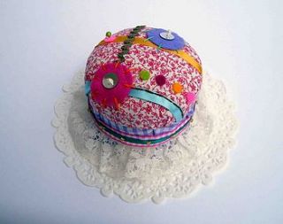 candy cake storage/pincushion by pastel and dots