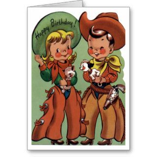 Western   Retro Happy Birthday Card