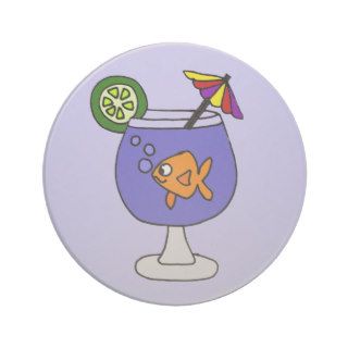 Funny Goldfish in Daiquiri Glass Coaster