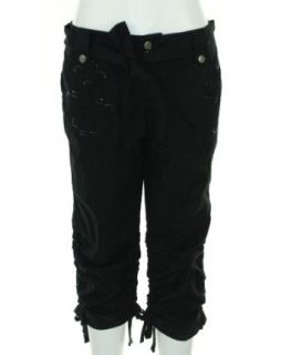 INC International Concepts Bling Cropped Pant Black 0