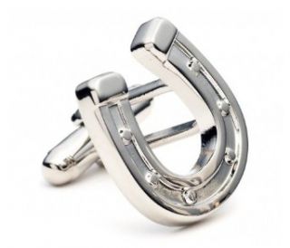 Cufflinks Inc. Men's Horseshoe Cufflink, Silver, One Size Inc. Cufflinks Clothing