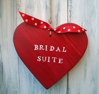 'bridal suite' hanging heart decoration by giddy weddings