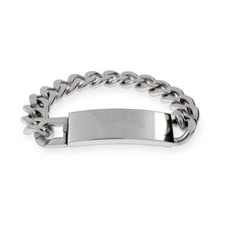 Mens Stainless Steel Curb Link ID Bracelet Identification Bracelets Jewelry