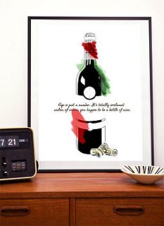wine illustration quote art print or canvas by i love design