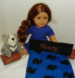 American Girl Doll Pet Dog   Honey Puppy Paw Print Personalized Blanket  Other Products  