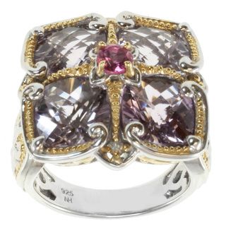 Michael Valitutti Two tone Pink Tourmaline and Amethyst Ring Michael Valitutti Gemstone Rings