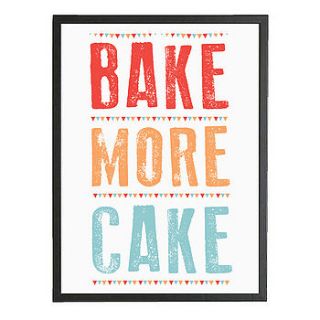 'bake more cake' art print by moha london