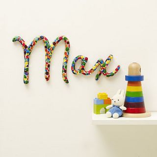 personalised nursery name wall art by polka dot sundays