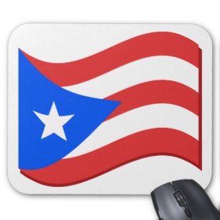 Puerto Rico Flag Waving Tees and Gifts Mousepads
