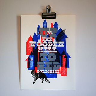 'up the wooden hill' silkscreen print by asintended