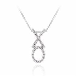 DB Designs Sterling Silver Diamond Accent Hugs and Kisses Necklace DB Designs Diamond Necklaces
