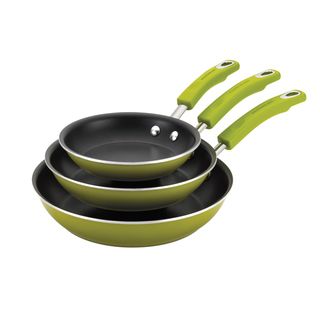 Rachael Ray Green Porcelain II 7.5 inch, 9.25 inch and 11 inch Triple Pack Skillet Cookware Set Rachael Ray Pots/Pans