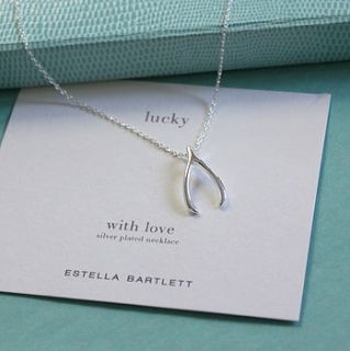 lucky wishbone necklace by house interiors & gifts