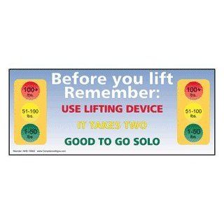 Safe Lifting Weight Limits Banner NHE 19962 Industrial Notices  Business And Store Signs 