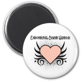 Endometrial Cancer Warrior Heart Refrigerator Magnet