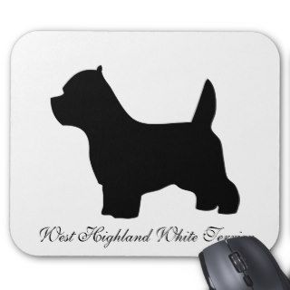 West Highland White Terrier dog, westie silhouette Mousepad