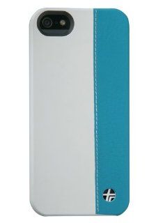 Trexta 18265 Duo Snap On Leather Case for iPhone 5 & 5s   Retail Packaging   White/Turquoise Cell Phones & Accessories