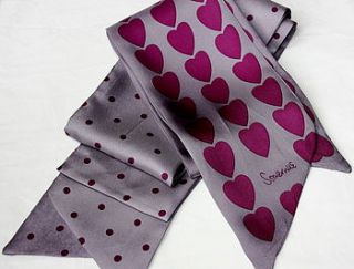 long skinny heart scarf in mauve by somerville scarves