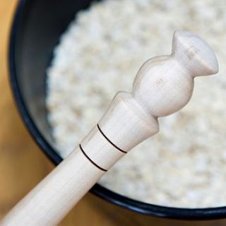 handcrafted wooden spurtle by freshly forked