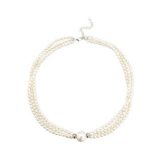 triple pearl choker necklace by argent of london