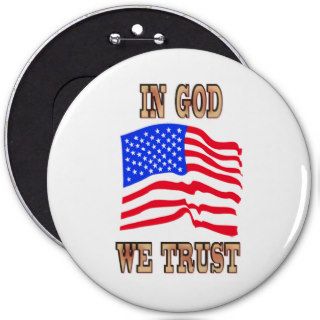 In God We Trust American Flag Button