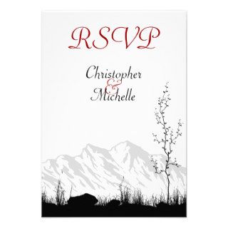 Beautiful Silhouette Mountain Wedding RSVP Cards