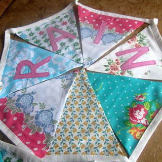 girl's personalised floral bunting by the fairground