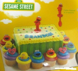 ELMO Cake Decoration Top Party Favors Sesame Street Kit Decoration Cupcake x12 