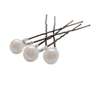 set of pearl bridal hair pins by chez bec