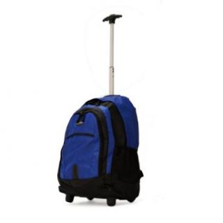 Olympia 19 inch Rolling Carry On Wheeled Travel Backpack Luggage / Book Bag in Blue Clothing