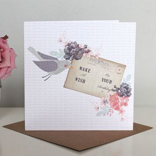 'make a wish' postcard birthday card by studio seed