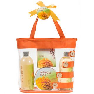 Mango Pear Orange Tote Bag Spa Gift Set Bath Gift Baskets