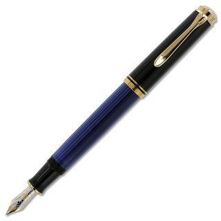 Pelikan Souveran M400 Black/ Blue Fountain Pen Medium Nib Pelikan Fountain Pens