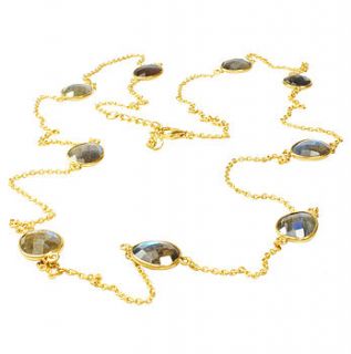 labradorite gem necklace by flora bee