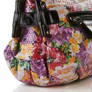 Sharif Print Sequin and Patent Leather Shopper