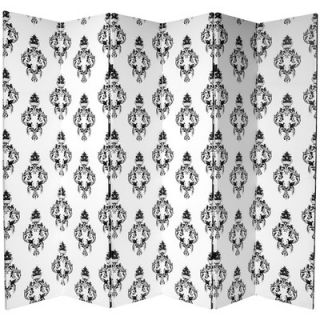 Oriental Furniture Double Sided Damask Canvas 6 Panel Room Divider in